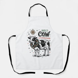 Holy Cow Christmas Vintage Cow Holiday Shirt_1 Apron