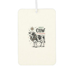 Holy Cow Christmas Vintage Cow Holiday Shirt_1 Car Air Freshener