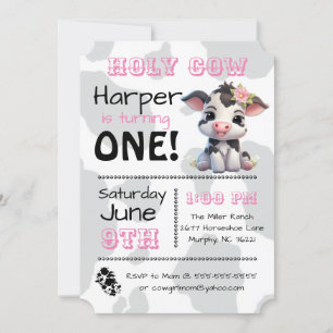 Holy Cow Country Birthday Party Invitation