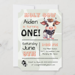 Holy Cow Country Birthday Party Invitation