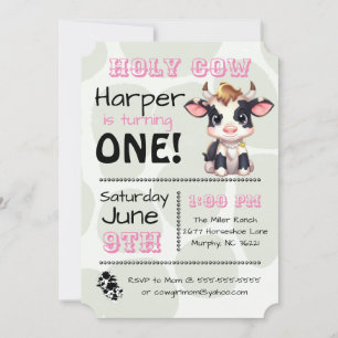 Holy Cow Country Birthday Party Invitation