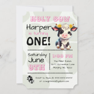 Holy Cow Country Birthday Party Invitation