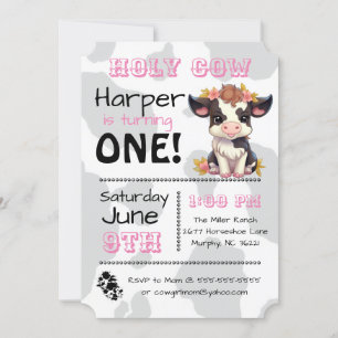Holy Cow Country Birthday Party Invitation