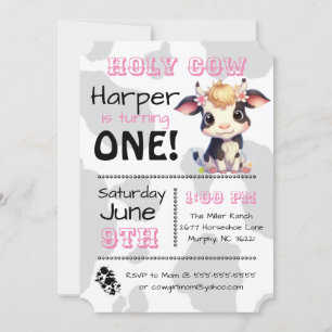 Holy Cow Country Birthday Party Invitation