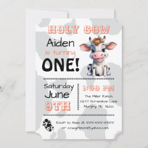 Holy Cow Country Birthday Party Invitation