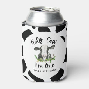 Holy Cow Cow 1st Birthday Party Favour Can Cooler