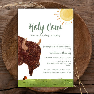 Holy Cow Farm Animal Baby Shower  Invitation