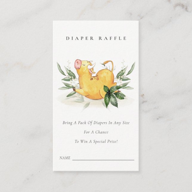 Holy Cow Farm Foliage Diaper Raffle Baby Shower Enclosure Card (Front)