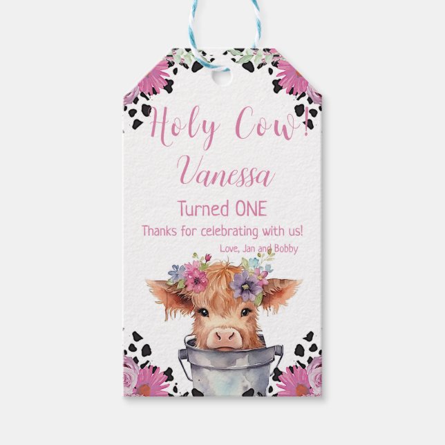 Holy Cow First Birthday   Gift Tags (Front)