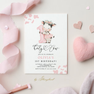 Holy Cow First Birthday Girl Invitation