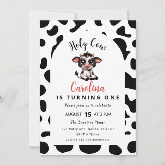 Holy Cow First Birthday Holiday Card