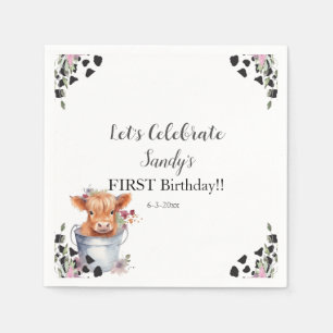 Holy Cow First Birthday  Napkin