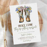 Holy Cow Floral Cowboy Boots Wedding Couple Shower Invitation<br><div class="desc">Holy Cow Floral Cowboy Boots Wedding Couple Shower Invitation</div>