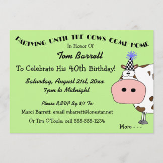 Holy Cow! Funny Birthday Party Invitations