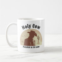 Holy Cow Funny Vintage Cowboy 50th Birthday
