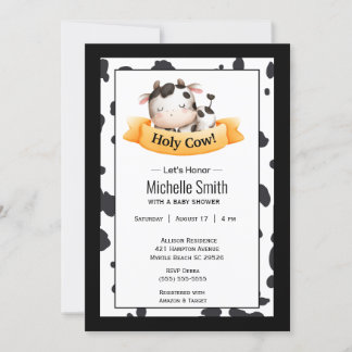 Holy Cow Gender Neutral Baby Shower Invitation