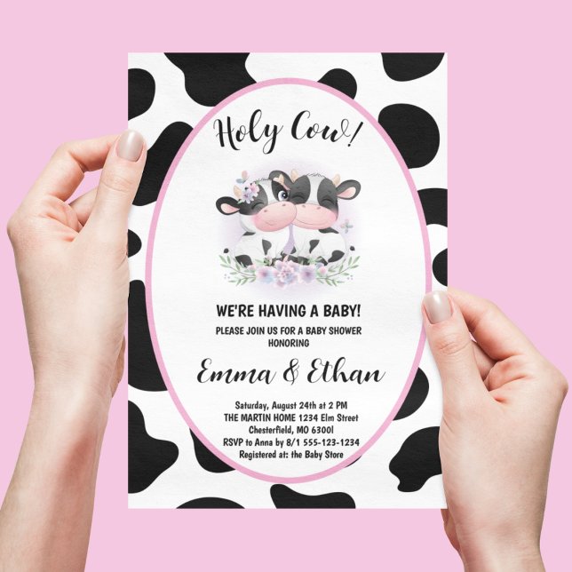 Holy Cow Gender Reveal Baby Shower Invitation (Creator Uploaded)