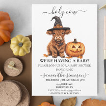 Holy Cow Halloween Highland Calf Baby Shower 