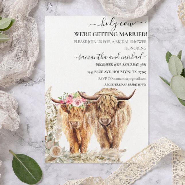 Holy Cow Highland  Bridal Wedding Invitation (Creator Uploaded)