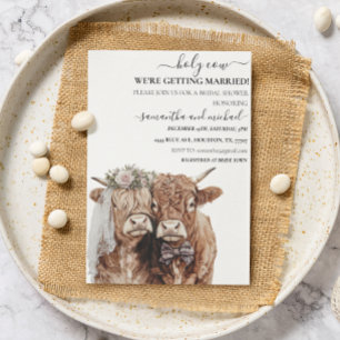 Holy Cow Highland  Bride Groom Bridal Invitation