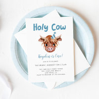 Holy Cow Highland Cow Boy Birthday