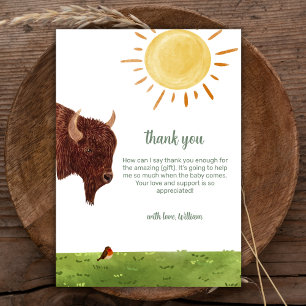 Holy Cow Highland Farm Animal Baby Shower  Thank You Card