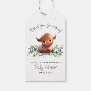 HOLY COW HIGHLAND MODERN COUPLES BABY SHOWER GIFT TAGS