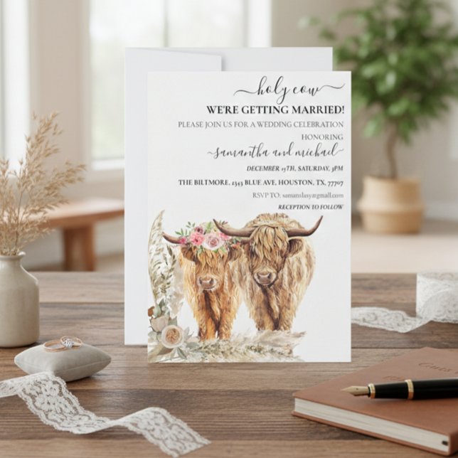 Holy Cow Highland Wedding  Invitation (Creator Uploaded)