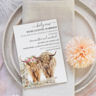 Holy Cow Highland Wedding  Invitation