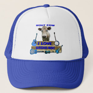 HOLY COW I LOVE BLUEGRASS MUSIC TRUCKER HAT