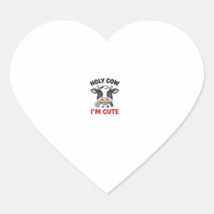 Holy Cow I’m Cute Funny Cow Vintage Engraving Desi Heart Sticker