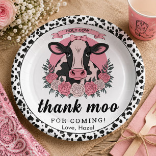 Holy Cow I’m One Cowgirl 1st Birthday Party Paper Plate