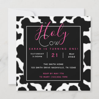 Holy Cow I’m One Invitation