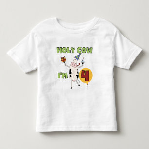 Holy Cow I'm 4 Birthday T-shirts and Gifts