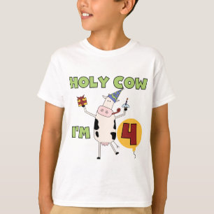 Holy Cow I'm 4 Birthday T-shirts and Gifts