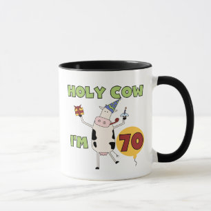 Holy Cow I'm 70 Birthday Tshirts and Gifts Mug
