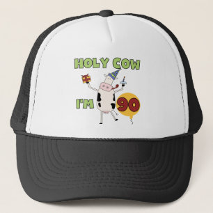 Holy Cow I'm 90 Birthday Tshirts and Gifts Trucker Hat