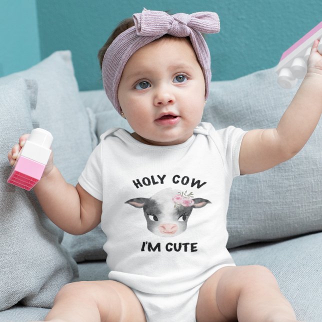 Holy Cow I'm Cute Girl Baby Bodysuit (Creator Uploaded)