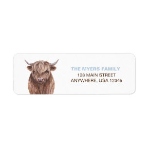 Holy Cow I'm One blue return address Label