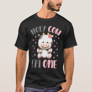 Holy Cow I'm One Cute Farm Animal 1st Birthday For T-Shirt