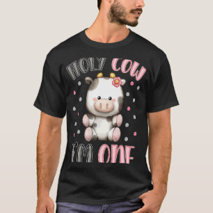 Holy Cow I'm One Cute Farm Animal 1st Birthday for T-Shirt