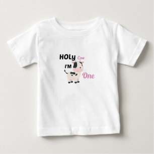 Holy Cow I'm One,Farm baby Birthday Gift T-Shirt