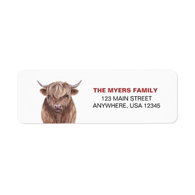 Holy Cow I'm One Red return address Label (Front)