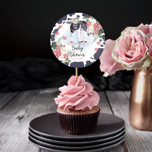 Holy Cow, It's A Girl Baby Shower Welcome  Classic Round Sticker