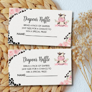 Holy Cow It's a Girl Cute Cow Baby shower Enclosure Card