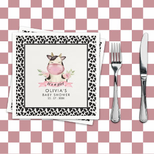 Holy Cow It's a Girl Cute Cow Baby shower Napkin