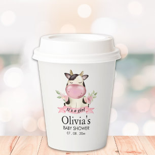 Holy Cow It's a Girl Cute Cow Baby shower Paper Cups