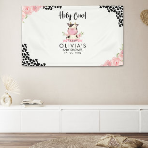 Holy Cow It's a Girl Cute Cow Banner