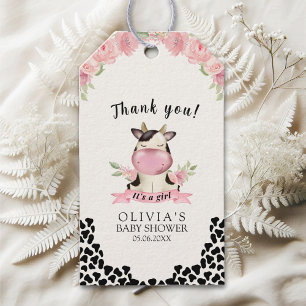 Holy Cow It's a Girl Cute Cow Gift Tags
