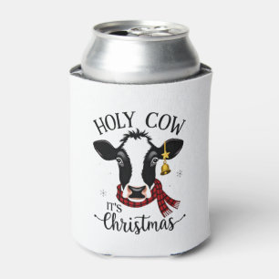 Holy Cow It's Christmas Funny Cow Lover Farm Anima Can Cooler